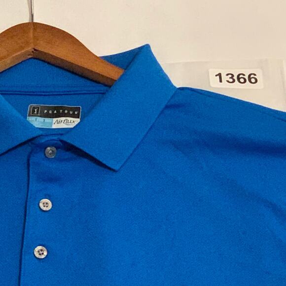 PGA Tour Airflux Mens Golf Shirt Blue Short Sleeve 3 Button Polo Style Size XXL - Picture 10 of 10
